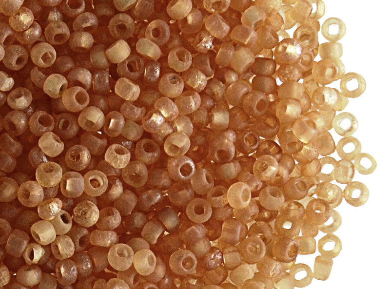 10 g 11/0 Etched Seed Beads, Crystal Etched Celsian Full, Czech Glass