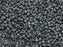 Etched Seed Beads 11/0, Chalk White Etched Blue Luster, Czech Glass