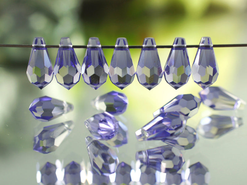 2 pcs Swarovski Elements 6000 Teardrop Pendant, 11x5.5mm, Tanzanite, Czech Glass