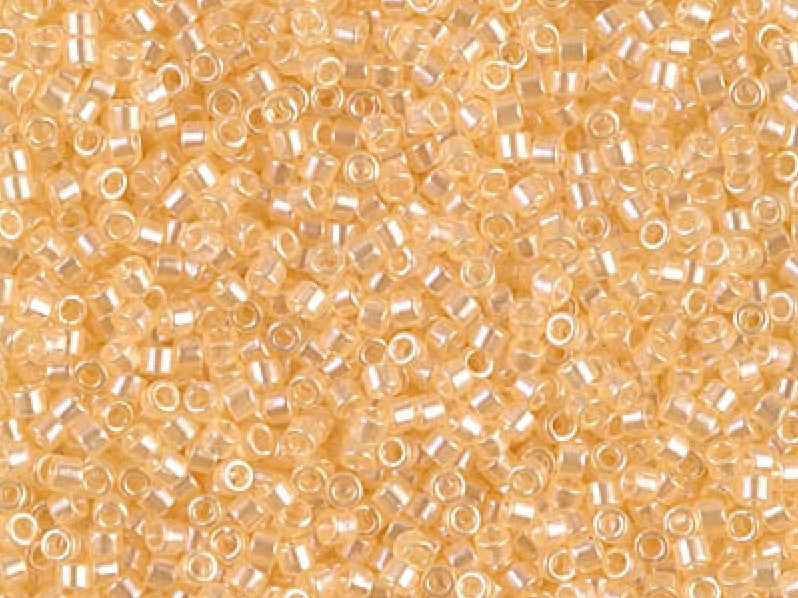 Delica Seed Beads 15/0, Transparent Pale Apricot, Miyuki Japanese Beads