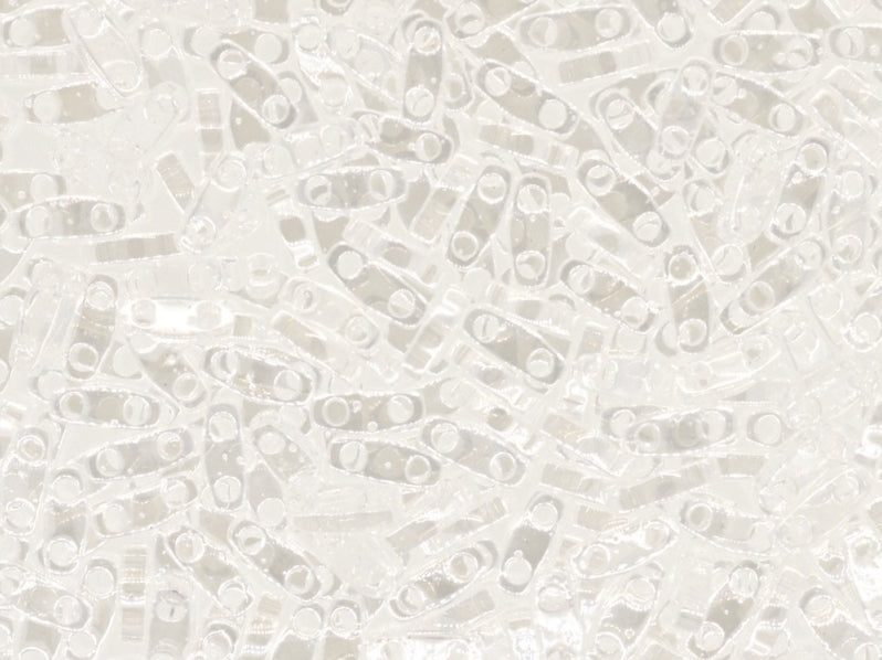 Quarter Tila™Beads 5x1.2x1.9 mm, 2 Holes, Crystal Luster, Miyuki Japanese Beads
