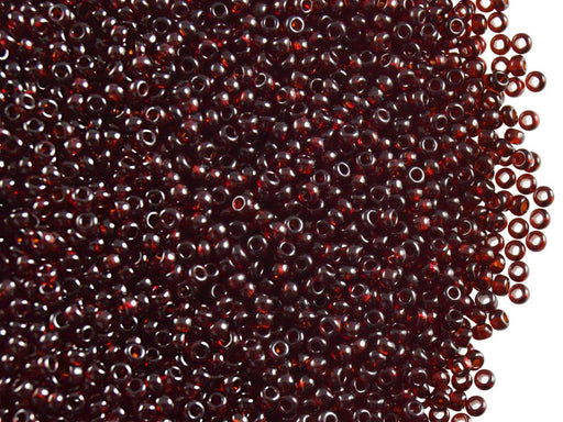20 g 11/0 Seed Beads Preciosa Ornela, Garnet (Dark Ruby), Square Hole, Czech Glass