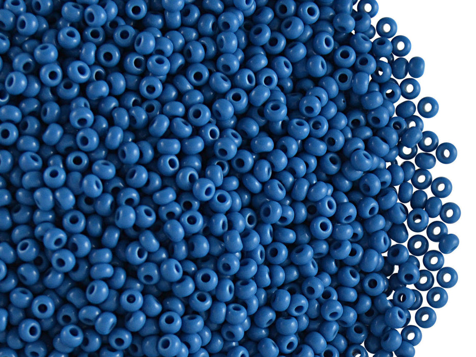 20 g 11/0 Seed Beads Preciosa Ornela, Opaque Blue, Czech Glass