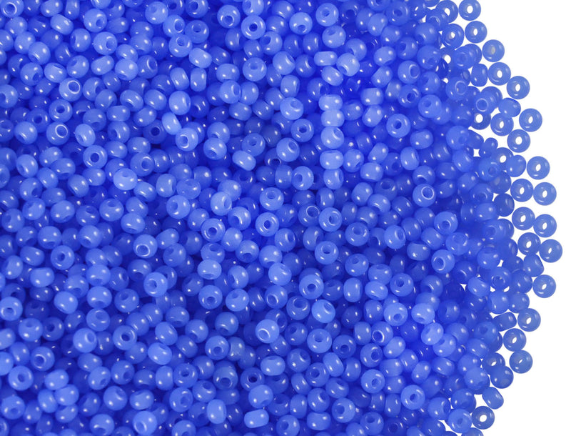 20 g 11/0 Seed Beads Preciosa Ornela, Alabaster Blue, Czech Glass