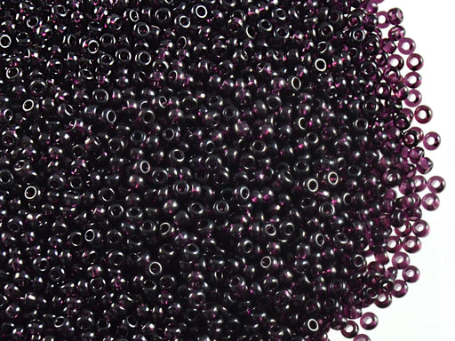 20 g 11/0 Seed Beads Preciosa Ornela, Dark Amethyst Transparent, Czech Glass