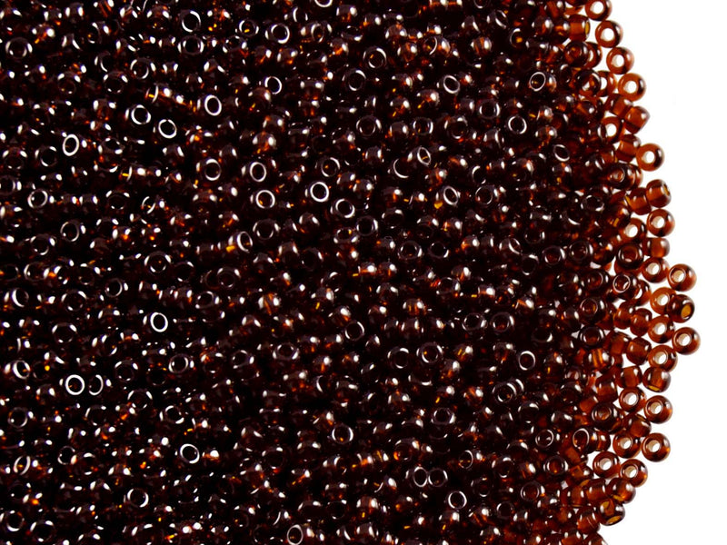20 g 11/0 Seed Beads Preciosa Ornela, Brown Transparent, Czech Glass