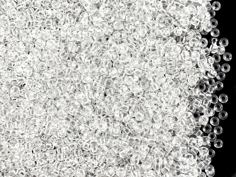 20 g 11/0 Seed Beads Preciosa Ornela, Crystal Clear, Czech Glass