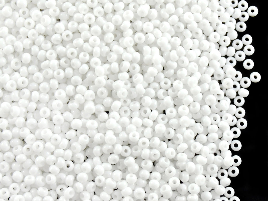 20 g 11/0 Seed Beads Preciosa Ornela, White Opaque, Czech Glass