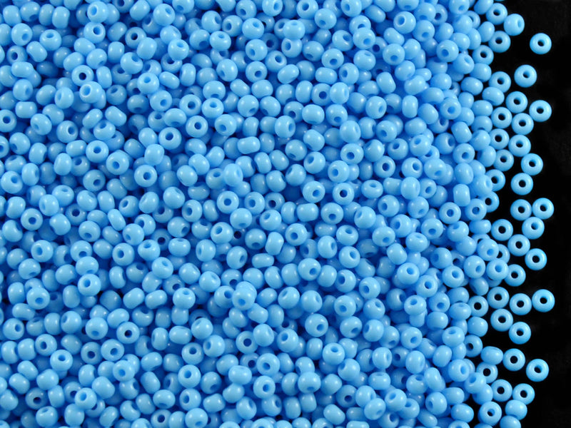 20 g 11/0 Seed Beads Preciosa Ornela, Turquoise Blue Opaque, Czech Glass