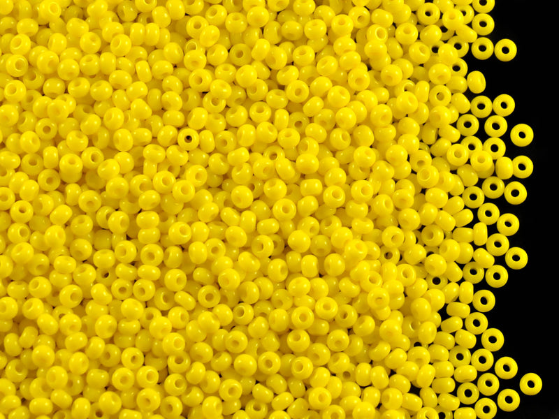 20 g 11/0 Seed Beads Preciosa Ornela, Yellow Opaque, Czech Glass