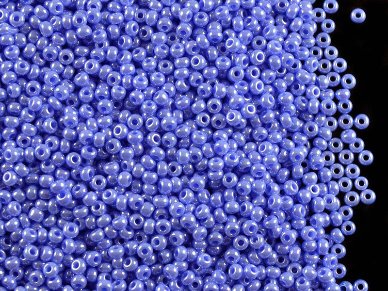 20 g 11/0 Seed Beads Preciosa Ornela, Opaque Blue Luster, Czech Glass