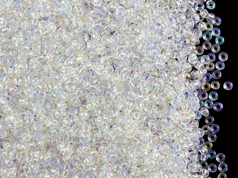 20 g 11/0 Seed Beads Preciosa Ornela, Crystal AB, Czech Glass