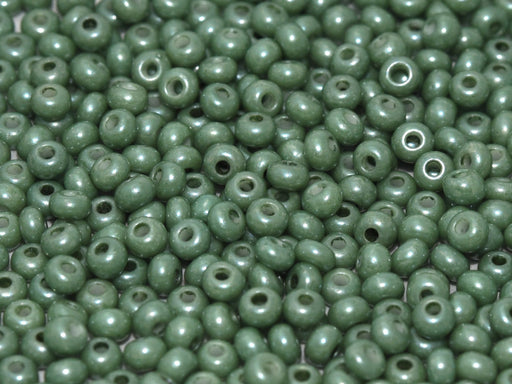 20 g 11/0 Seed Beads Preciosa Ornela, Chalk White Teal Luster, Czech Glass