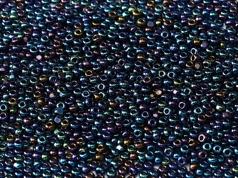 20 g 11/0 1-Cut Seed Beads Charlotte Preciosa Ornela, Opaque Dark Blue Iris, Czech Glass