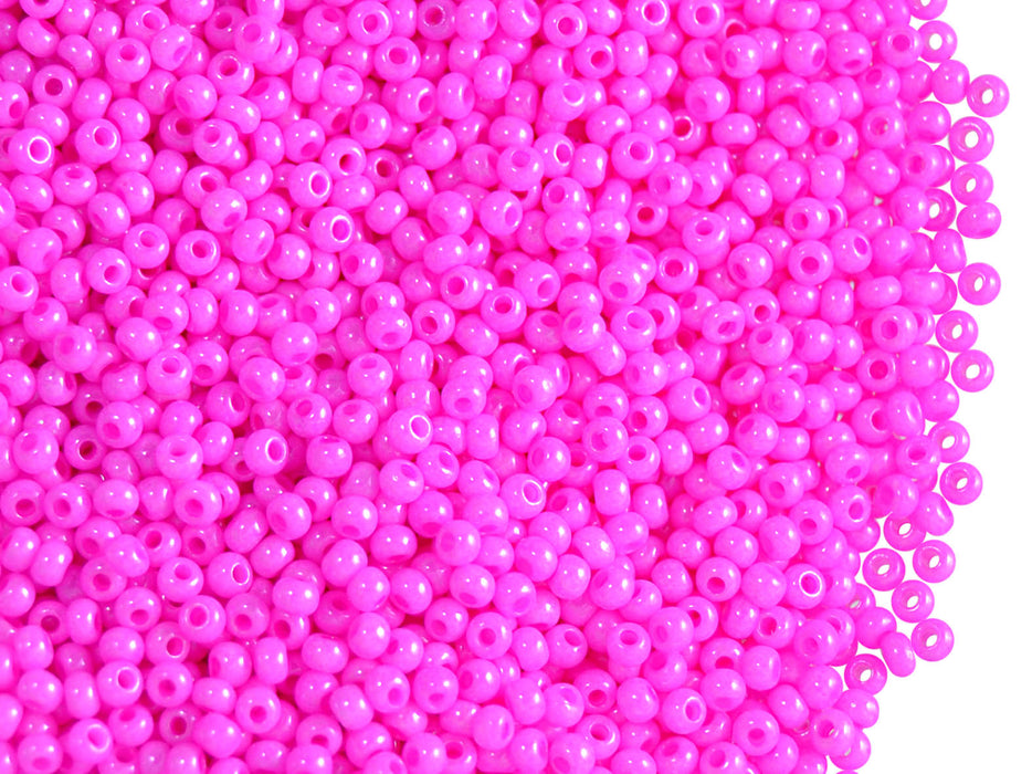 20 g 11/0 Seed Beads Preciosa Ornela, Dyed Chalk Pink, Czech Glass