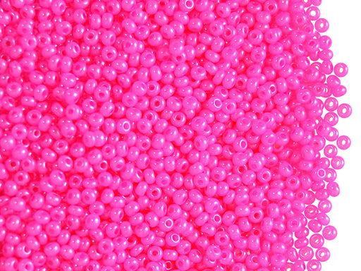 20 g 11/0 Seed Beads Preciosa Ornela, Bright Pink Alabaster, Czech Glass