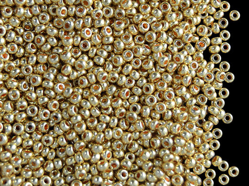 20 g 11/0 Seed Beads Preciosa Ornela, Gold Metallic, Czech Glass