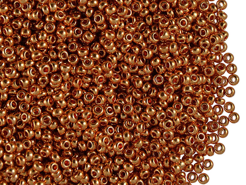 20 g 11/0 Seed Beads Preciosa Ornela, Yellow Gold Metallic, Czech Glass