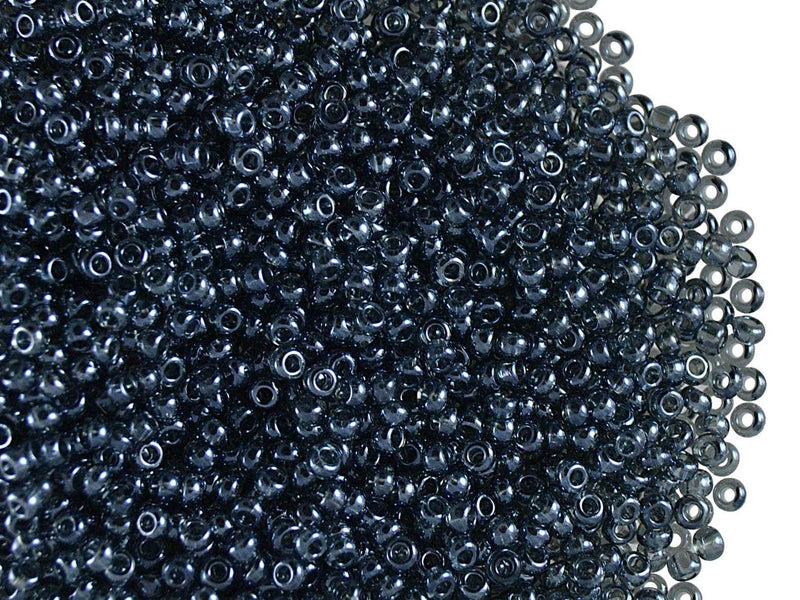 20 g 11/0 Seed Beads Preciosa Ornela, Smoke Gray Transparent Luster , Czech Glass