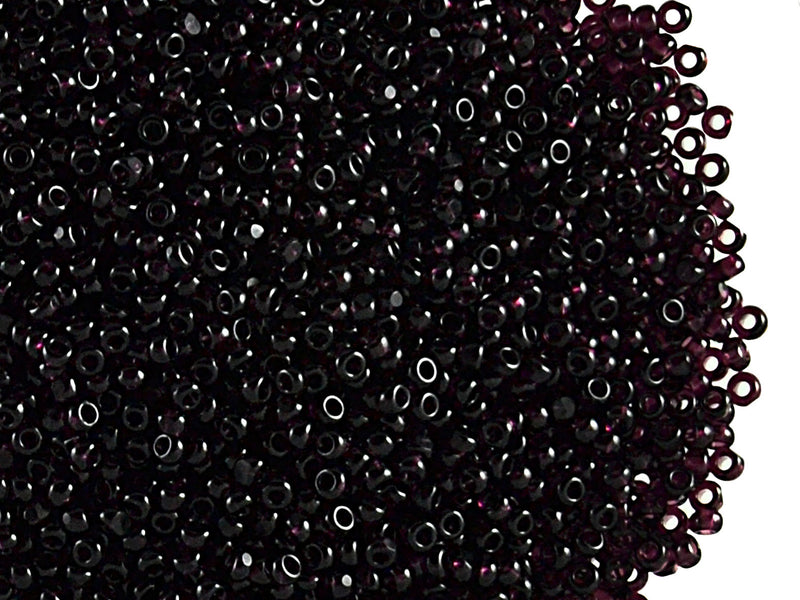 10 g 11/0 1-Cut Seed Beads Charlotte Preciosa Ornela, Dark Amethyst Transparent, Czech Glass