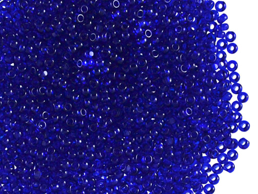 10 g 11/0 1-Cut Seed Beads Charlotte Preciosa Ornela, Dark Sapphire Transparent, Czech Glass