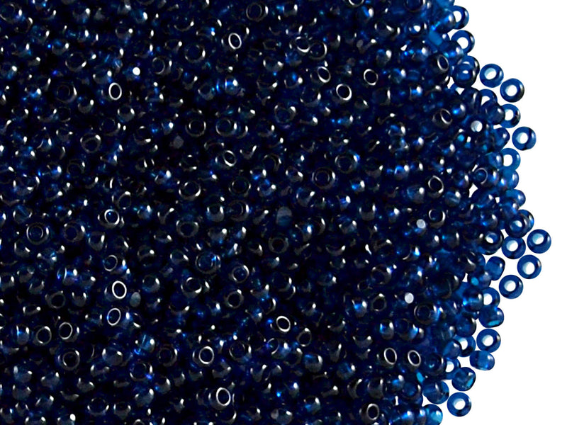 10 g 11/0 1-Cut Seed Beads Charlotte Preciosa Ornela, Montana Transparent, Czech Glass