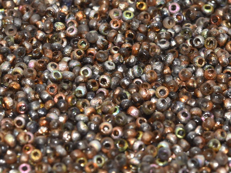 10 g 11/0 Etched Seed Beads, Crystal Etched Magic Copper, Czech Glass
