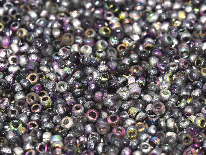 10 g 11/0 Etched Seed Beads, Crystal Etched Magic Purple, Czech Glass