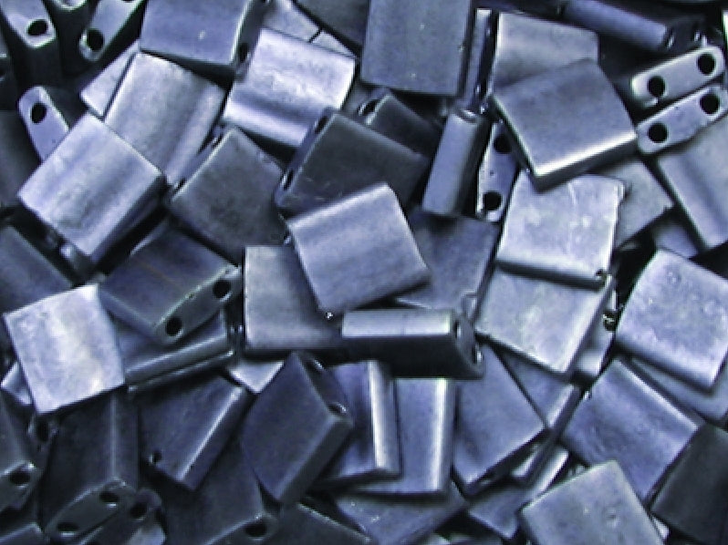 Tila™Beads 5x5 mm, 2 Holes, Matted Gunmetal, Miyuki Japanese Beads