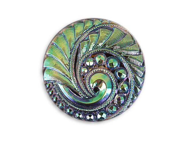 1 pc Czech Glass Button, Light Lilac AB, Size 12 (27mm)