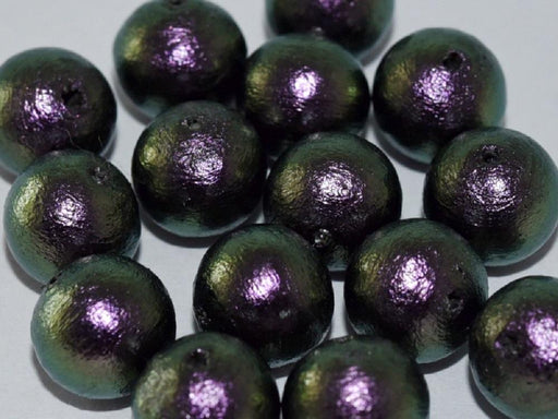 Cotton Pearls 12 mm, Rich Green Black, Miyuki Japanese Beads