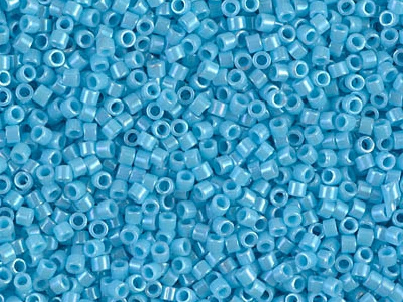 Delica Seed Beads 15/0, Opaque Sky Blue Luster, Miyuki Japanese Beads