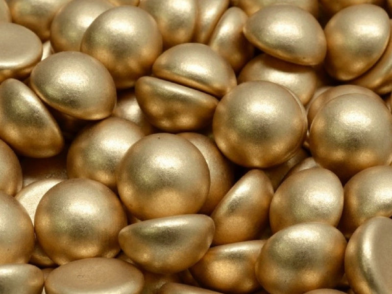Czech Glass Cabochons 12 mm, Pale Gold Matte, Czech Glass