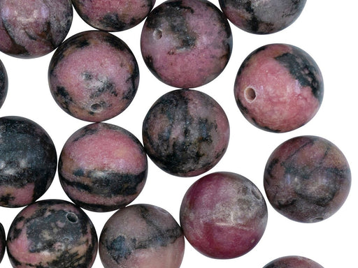Natural Stones Round Beads 12 mm, Rhodonite, Minerals, Russia