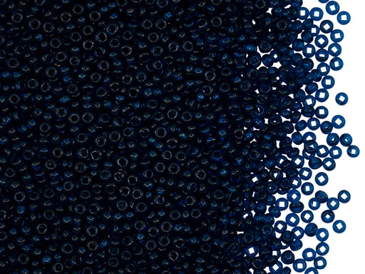 20 g 12/0 Seed Beads Preciosa Ornela, Dark Blue Transparent, Square Hole, Czech Glass