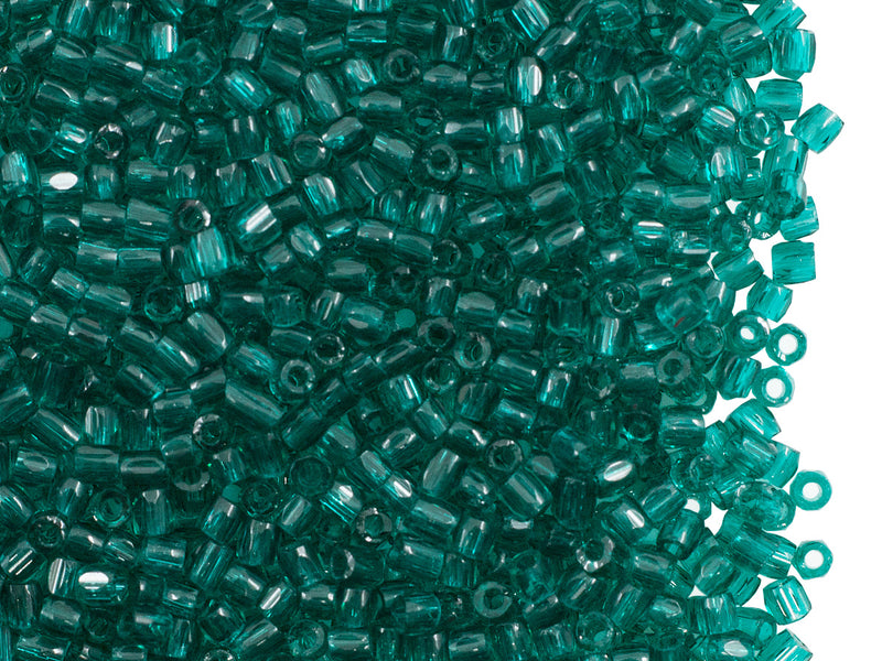 10 g 12/0 3-Cut Seed Beads Preciosa Ornela, Green Emerald Transparent, Czech Glass