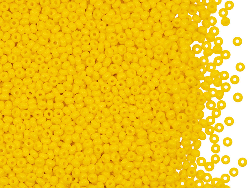 20 g 12/0 Seed Beads Preciosa Ornela, Yellow Opaque, Czech Glass