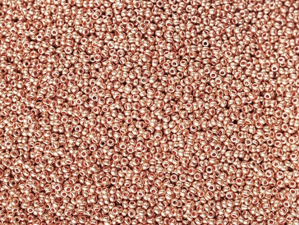 20 g 12/0 Seed Beads Preciosa Ornela, Red Gold Metallic, Czech Glass