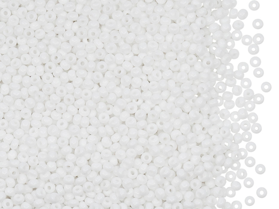 20 g 12/0 Seed Beads Preciosa Ornela, White Chalk, Czech Glass