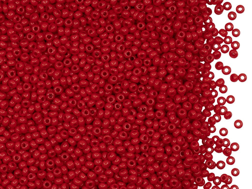 20 g 12/0 Seed Beads Preciosa Ornela, Dark Red Coral (Medium Red), Czech Glass