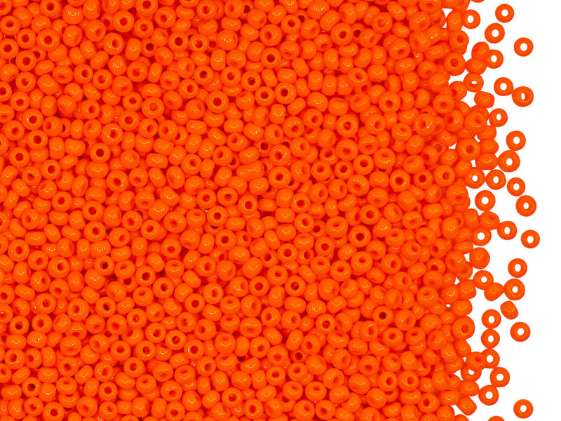 20 g 12/0 Seed Beads Preciosa Ornela, Orange Opaque, Czech Glass