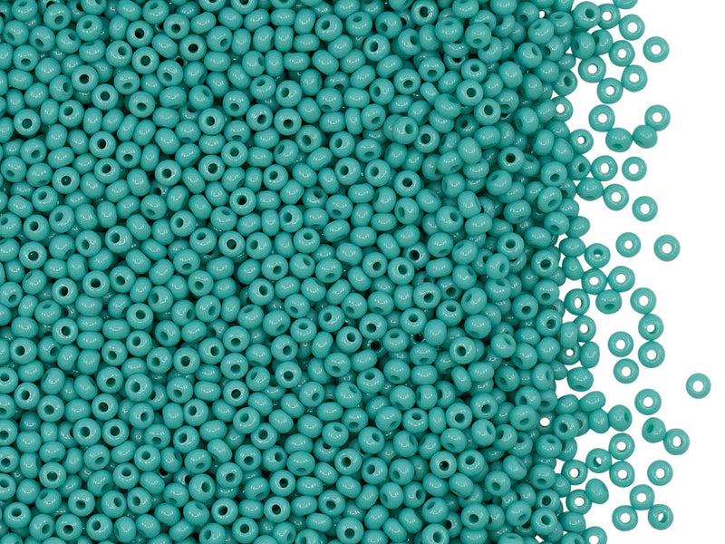 20 g 12/0 Seed Beads Preciosa Ornela, Turquoise Green Opaque, Czech Glass