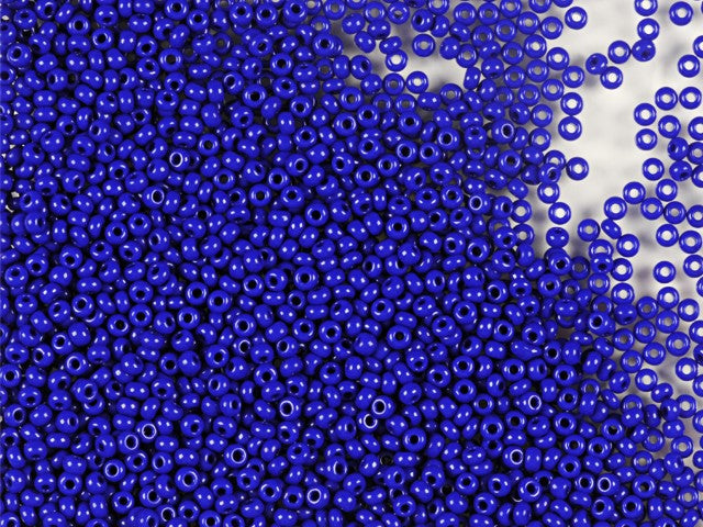 20 g 12/0 Seed Beads Preciosa Ornela, Opaque Royal Blue, Czech Glass