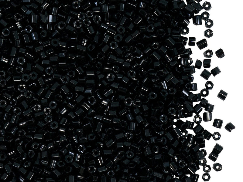 2-Cut Seed Beads Preciosa Ornela 12/0, Jet Black, Czech Glass