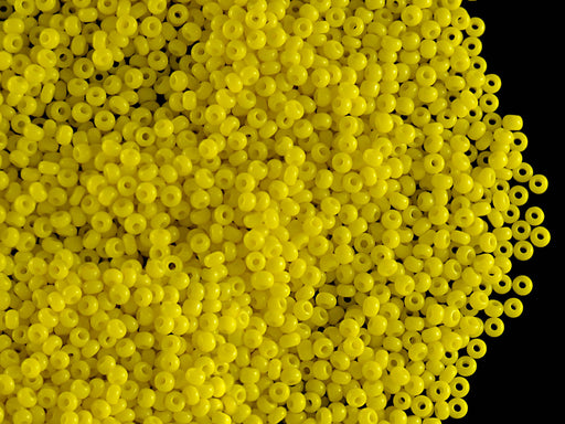 20 g 13/0 Seed Beads Preciosa Ornela, Opaque Yellow, Czech Glass