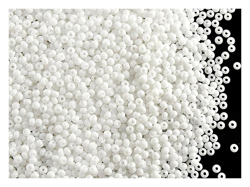 Rocailles Seed Beads 13/0, Chalk White, Czech Glass
