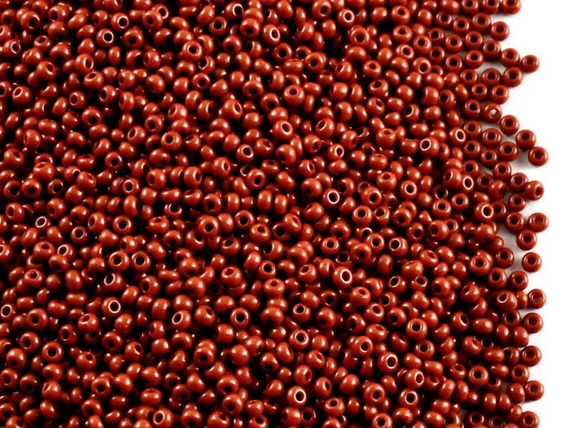 20 g 13/0 Seed Beads Preciosa Ornela, Brown Natural Opaque, Czech Glass