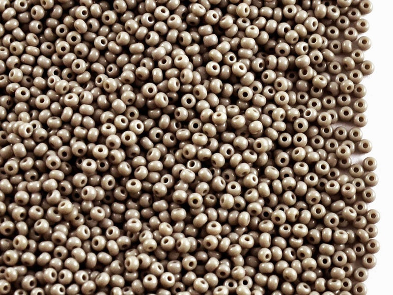 20 g 13/0 Seed Beads Preciosa Ornela, Gray Natural Opaque, Czech Glass
