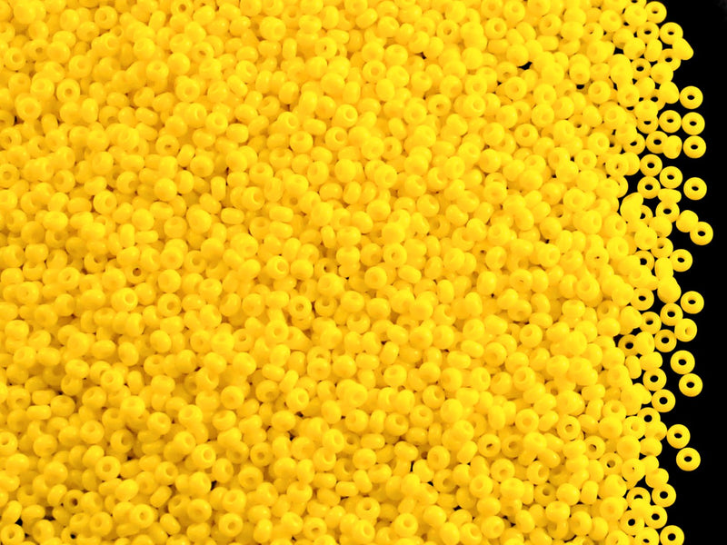 20 g 13/0 Seed Beads Preciosa Ornela, Yellow Natural Opaque, Czech Glass