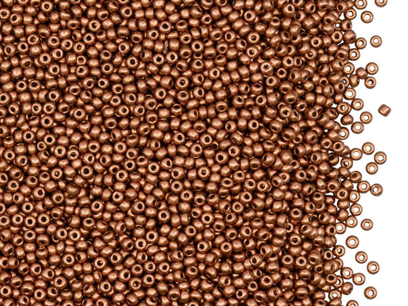 Rocailles Seed Beads 15/0, Vintage Copper, Czech Glass